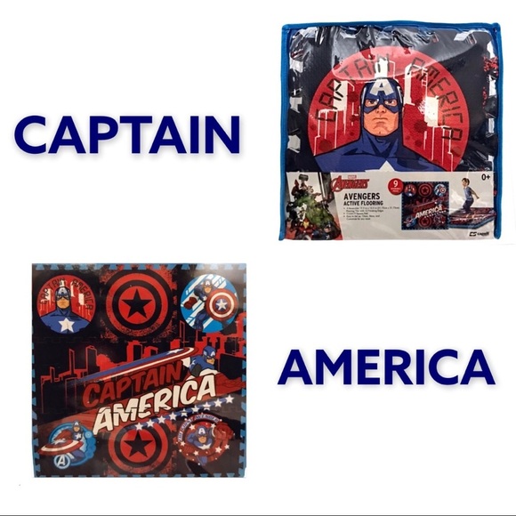 NWT Marvel Avengers Captain America Flooring Tiles - Picture 1 of 12